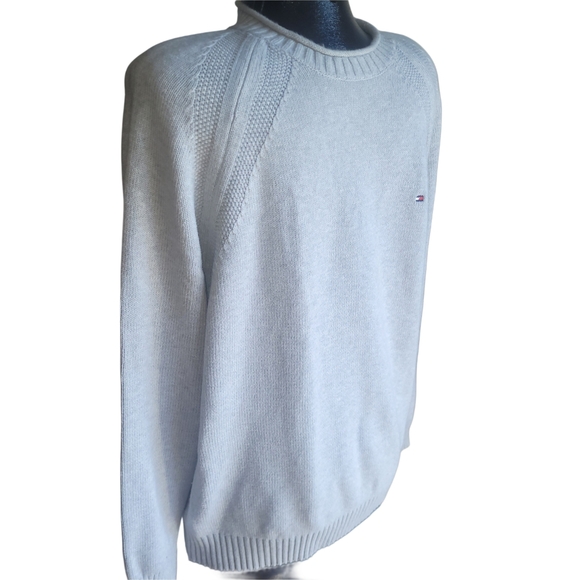 Tommy Hilfiger Light Gray Mens Knit Sweater L - Picture 2 of 4